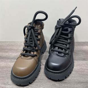 断码 防滑粗跟英伦风百搭厚底瘦瘦靴女短靴 清仓处理马丁靴秋冬新款