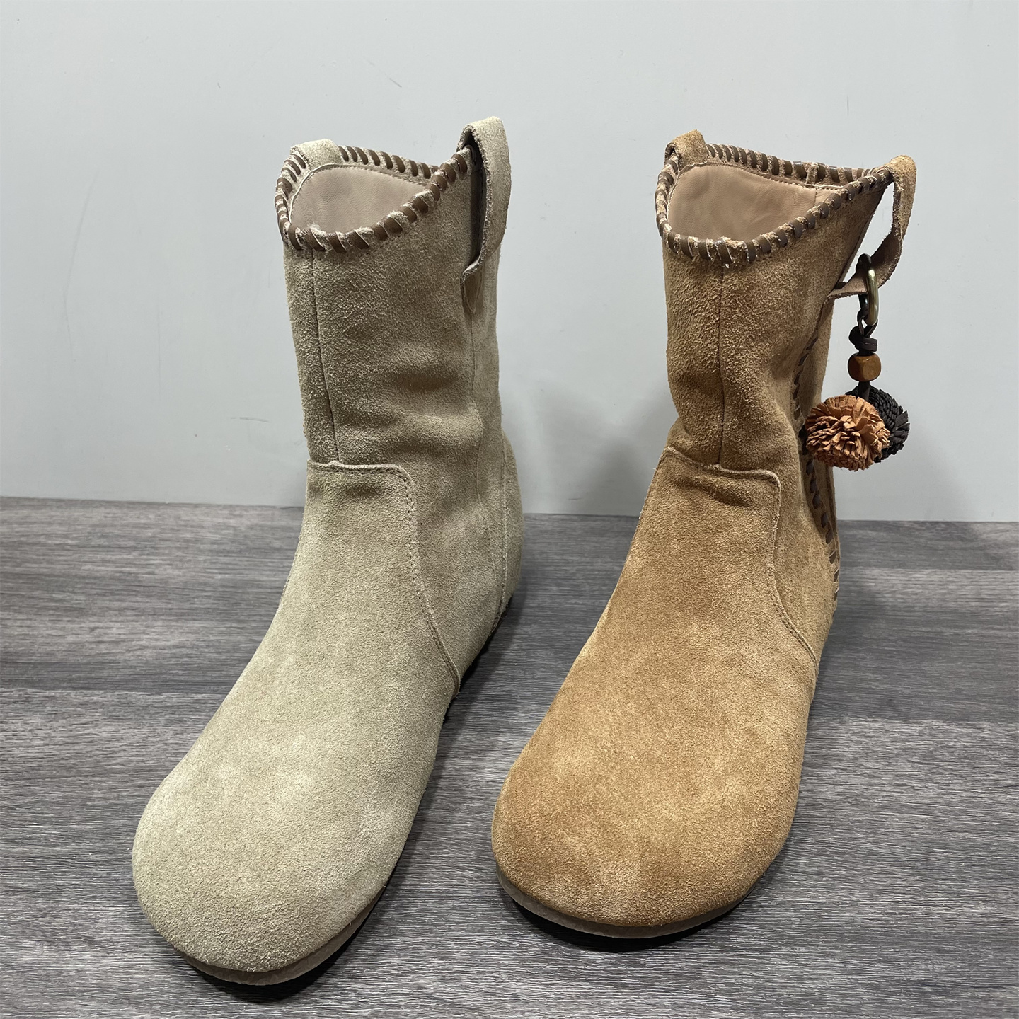 断码处理勃肯靴真皮短靴女