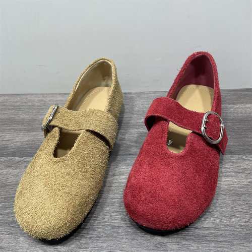 断码处理真皮勃肯鞋女丑萌