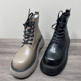 断码 单靴炸街机车英伦靴子 清仓马丁靴女厚底真皮复古短靴秋冬新款