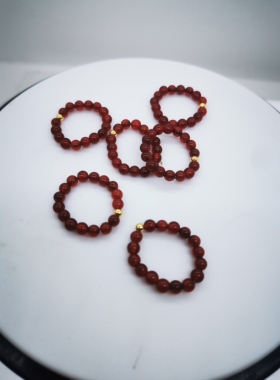 原创纯天然玛瑙转运珠宝饰品转运情侣款时尚戒指指环厂家直销