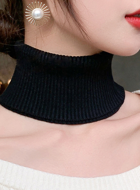 脖领假领子针织脖套女高领装饰毛衣保暖护颈假衣领套头围脖