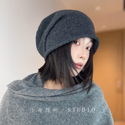 纯羊毛冷帽羊绒堆堆帽