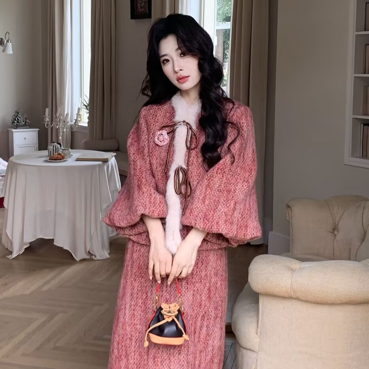 可可可欣甜心教主羽绒套装女装洋气时尚休闲原创小众老钱风