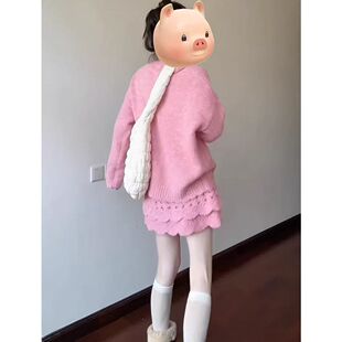 2026年冬季时尚休闲少女风新款套装修身显瘦开衫高腰半身裙两件套