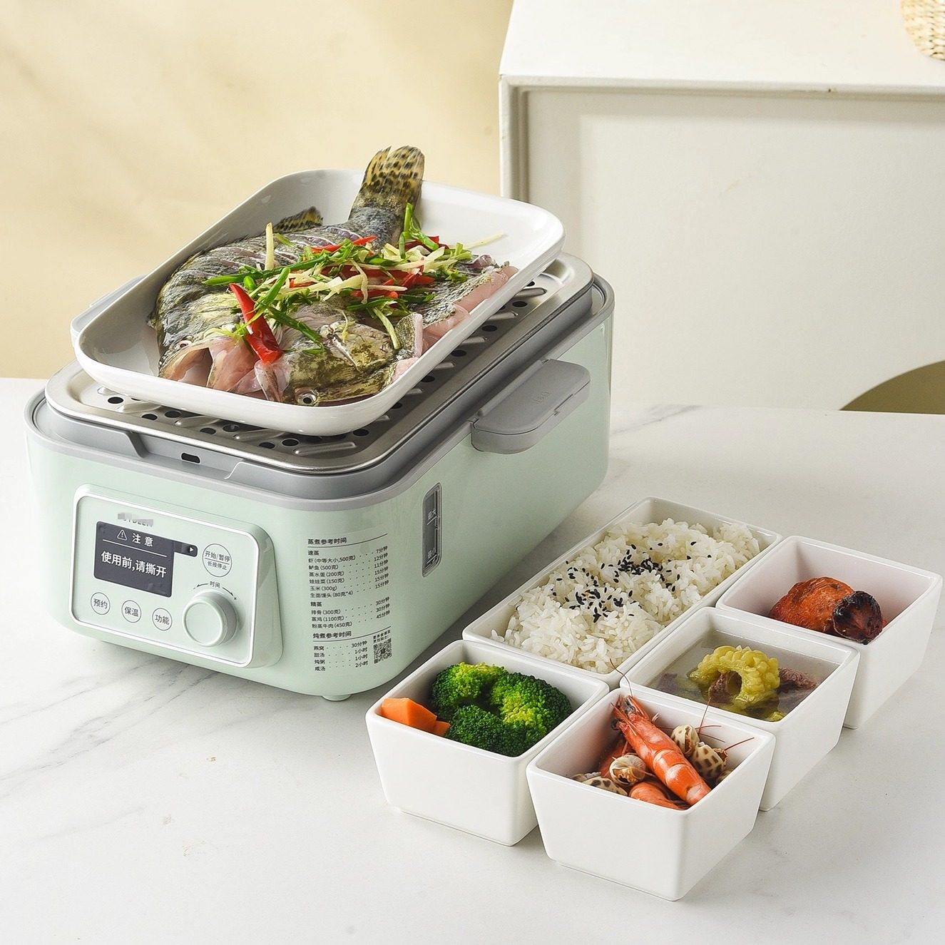 荣裕多耐高温陶瓷家用加热蒸菜盘蒸米饭碗炖盅餐具套装28CM蒸鱼盘,餐饮具,盘,淘宝优惠券,粉丝福利购,淘宝优惠卷