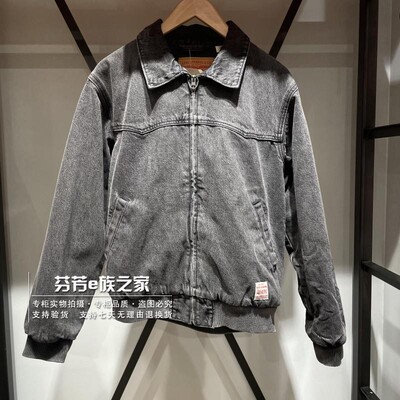 李维斯翻领秋冬宽松夹克棉衣