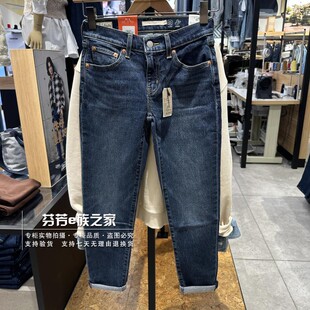 0344 19887 Levis李维斯正品 2024秋冬女士BF小直筒锥型加绒牛仔裤