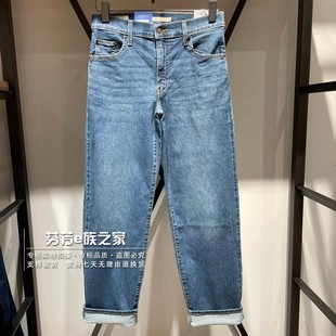 Levis李维斯正品2024款女士BAGGY高腰宽松直筒薄牛仔裤A3494-0052