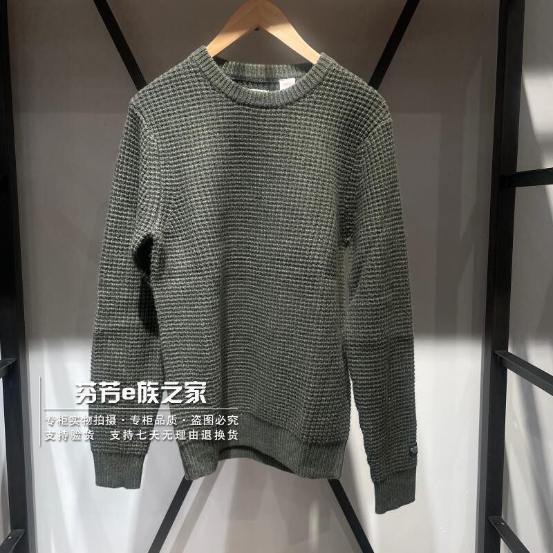 Levis李维斯正品2025新款 男士军绿圆领针织衫长袖毛衣003B6-0004