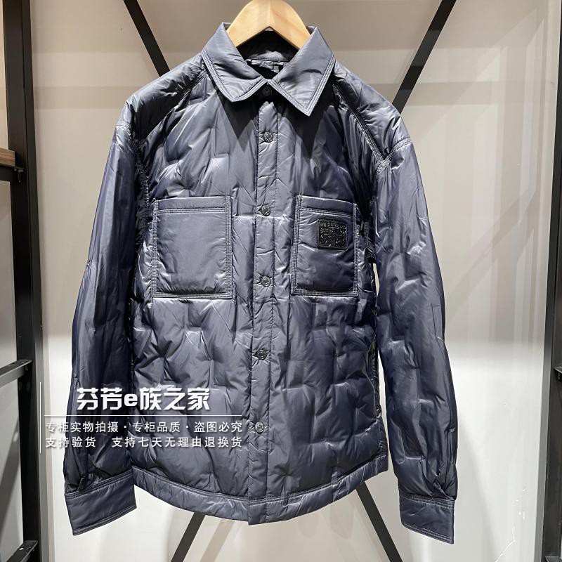 Levis李维斯正品2024秋冬款男士口袋深蓝色轻薄羽绒服 002PZ-0000