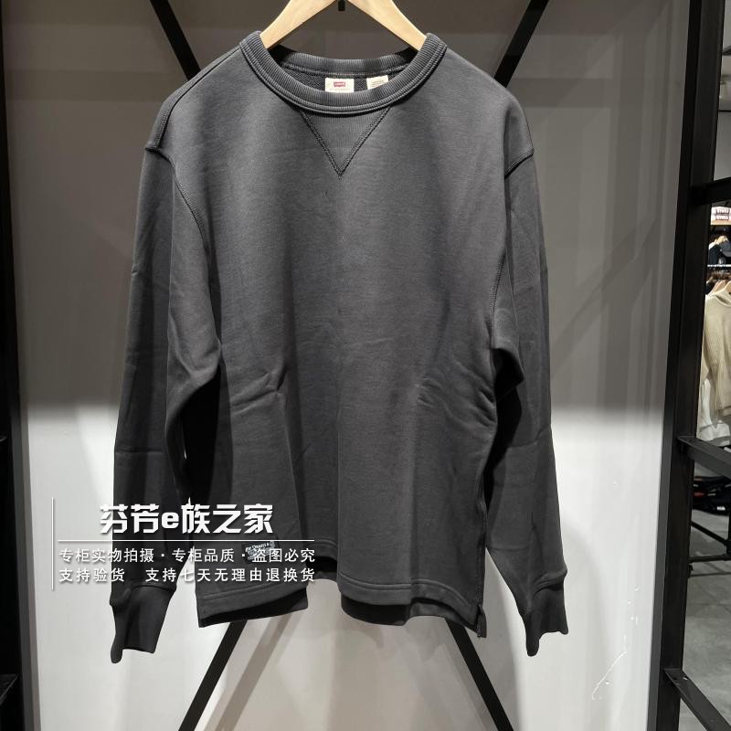 黑色李维斯宽松套头卫衣