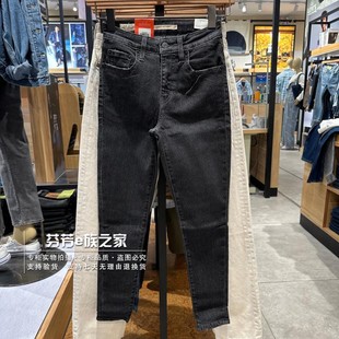 0604 18882 Levis李维斯2023秋冬款 女士721高腰紧身黑灰加绒牛仔裤