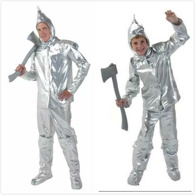 万圣节铁皮人cos服装成人男童铁人服 绿野仙踪铁皮人装银色铁皮人