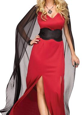 万圣节恶魔cos服红色女魔头角色扮演女王吸血鬼制服吸血鬼披风女