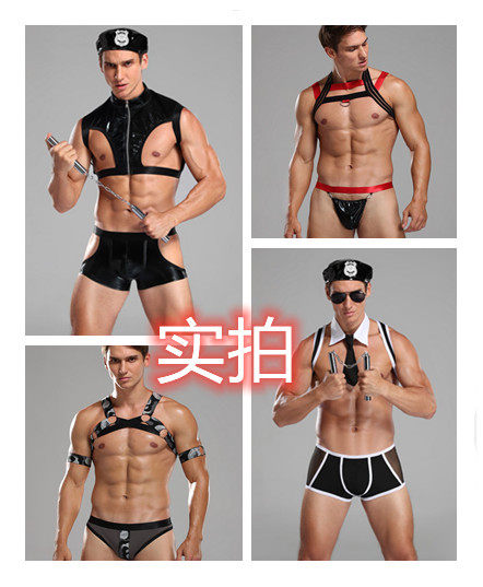 夜店男士迷彩情趣内衣漆皮演出服