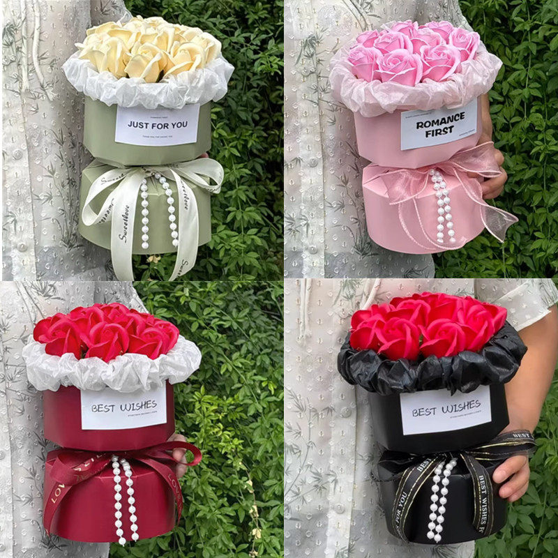 成品花束生日礼物仿真永生花玫瑰花送女友闺蜜母亲节亲人节女神节