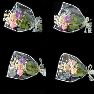 英文多支袋防水单支袋满天星鲜花花束包装透明袋玻璃纸包装纸材料