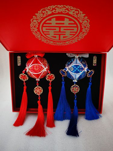 广西壮族特产手工艺品礼物壮锦绣球活动结婚红绣球礼品吉祥物