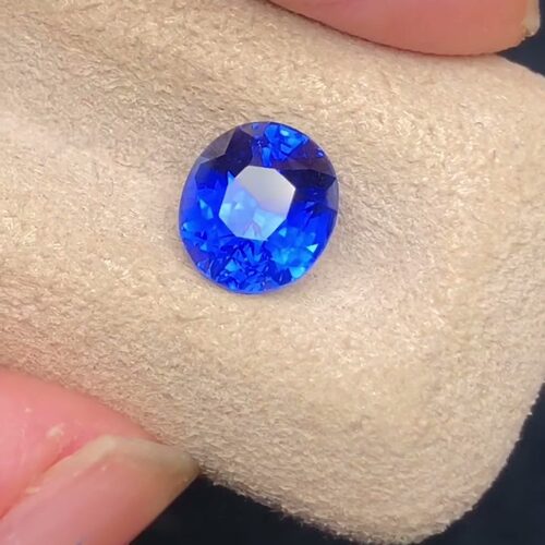 色标皇家蓝蓝宝石裸石方枕可镶嵌