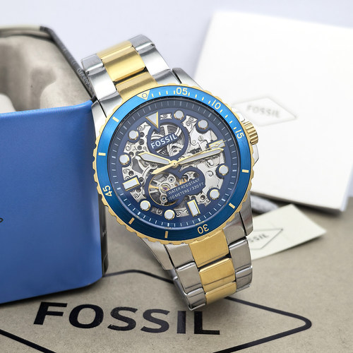 FOSSIL手表不锈钢镂空机械表