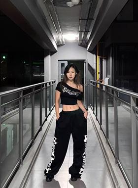 KIMMING 金大铭同款美式宽松休闲卫裤 街舞爵士 男女同款