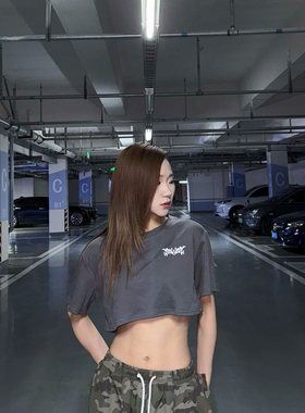 KIMMING金大铭同款短款宽松型印花街头风T恤夏季百搭