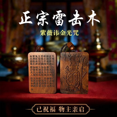 龙虎山雷击枣木道家紫薇讳吊坠