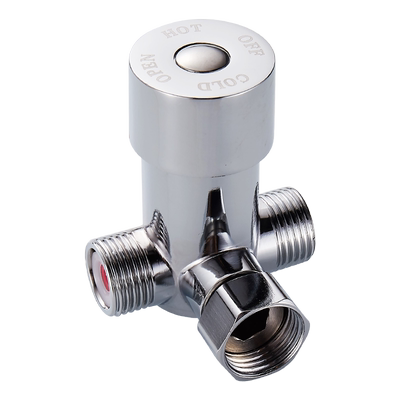 全铜壳体二进一出冷热角阀分水器