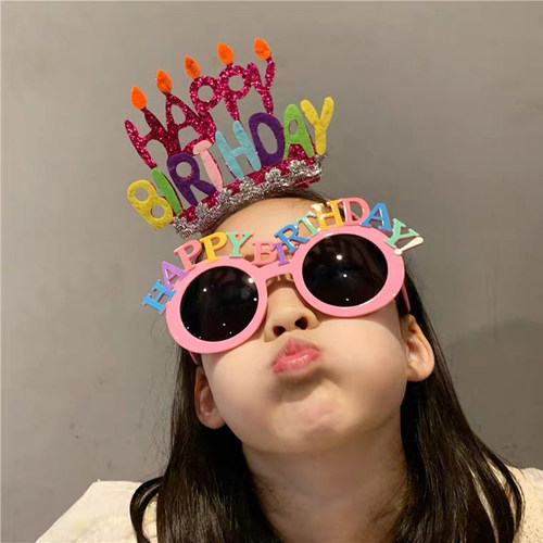 网红英文生日快乐发箍搞怪拍照