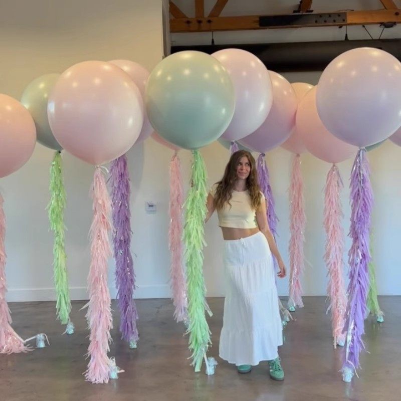 马卡龙粉色少女36寸气球生日男朋友礼物布置单身派对装饰周年纪念