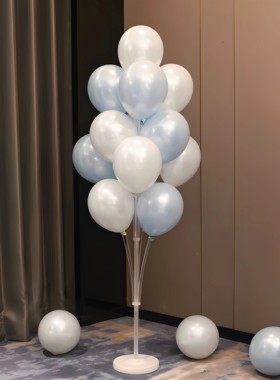 蓝色气球树地飘毕业季儿童男孩生日宴会装饰场景布置用品桌飘立柱