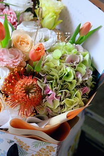 北京同城鲜花荷兰进口绣球郁金香混搭花束客户生日花礼