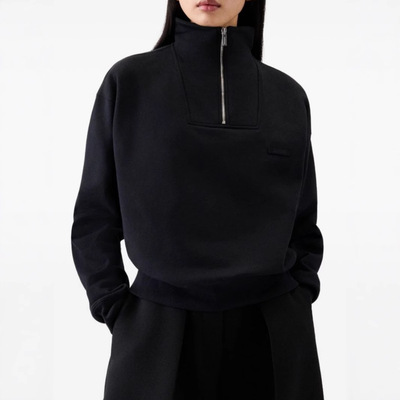 现货26年早春半拉链女装休闲宽松立领jacquemus长袖卫衣男女同款