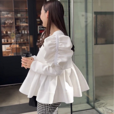 日系博主法式宫廷风泡泡袖减龄甜