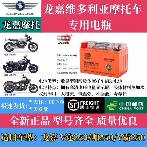 龙嘉摩托车电瓶奥特多胶体/锂电