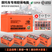 摩托车电瓶通用春风贝纳利哈雷宝马无极125踏板豪爵川崎12V蓄电池