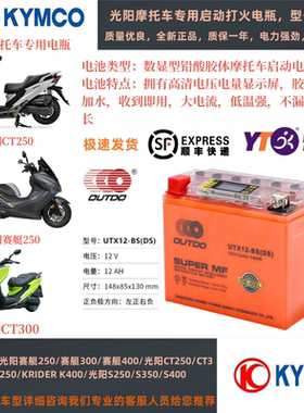摩托车电瓶原厂光阳CT250赛艇S400劲丽125弯道情人150锂电大容量