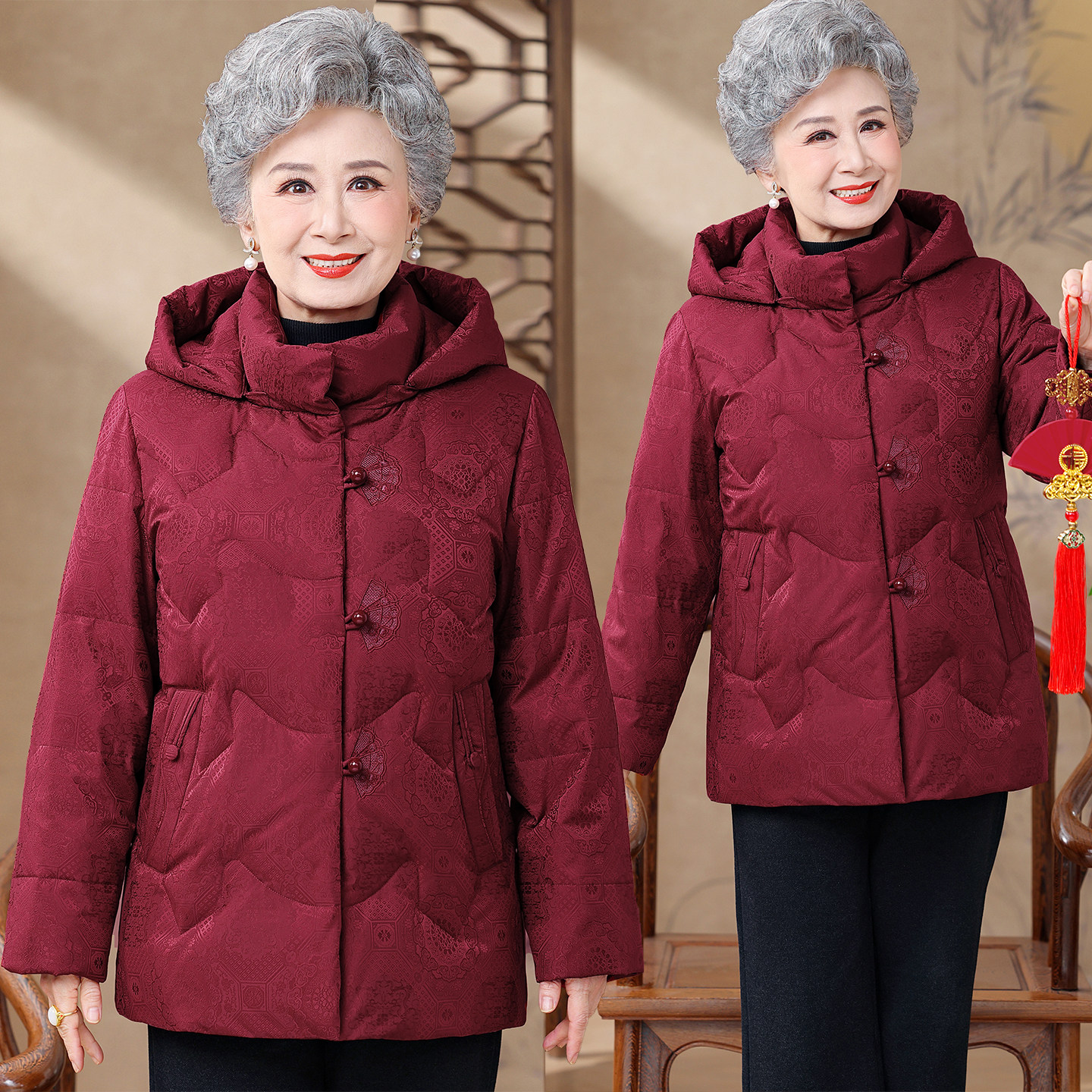 防风保暖!送奶奶!老年人羽绒服