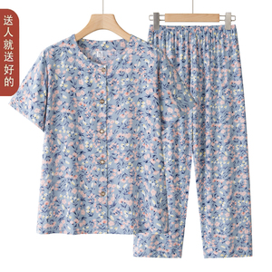 清爽透气棉绸！奶奶夏季棉绸套装