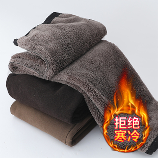 中老年女裤加绒裤子高腰松紧腰直筒裤加厚保暖休闲裤直筒裤妈妈裤