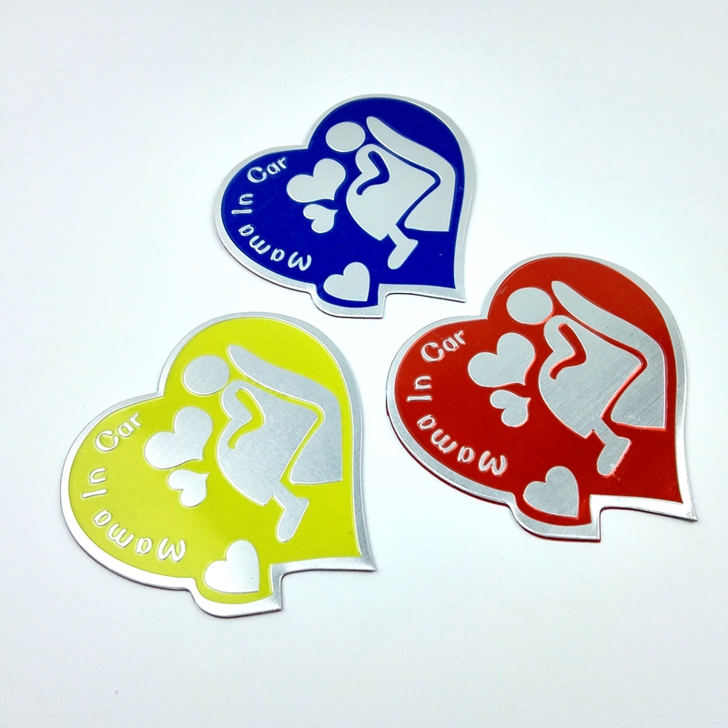 金属汽车贴 划痕装饰贴  Mama In Car 孕妇在车内有孕妇警示贴