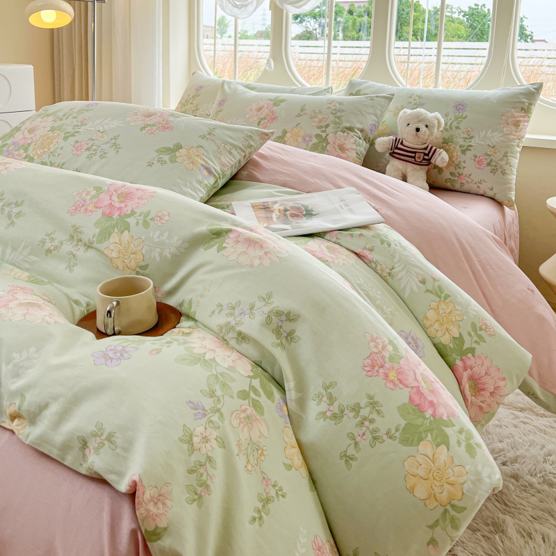 ins风纯棉卡通宿舍4件套棉