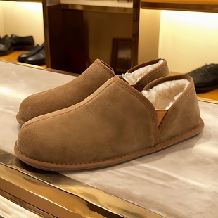 加绒乐福豆豆鞋 雪地靴男鞋 冬季 5650懒人鞋 СUGGΟAT 皮毛一体便鞋