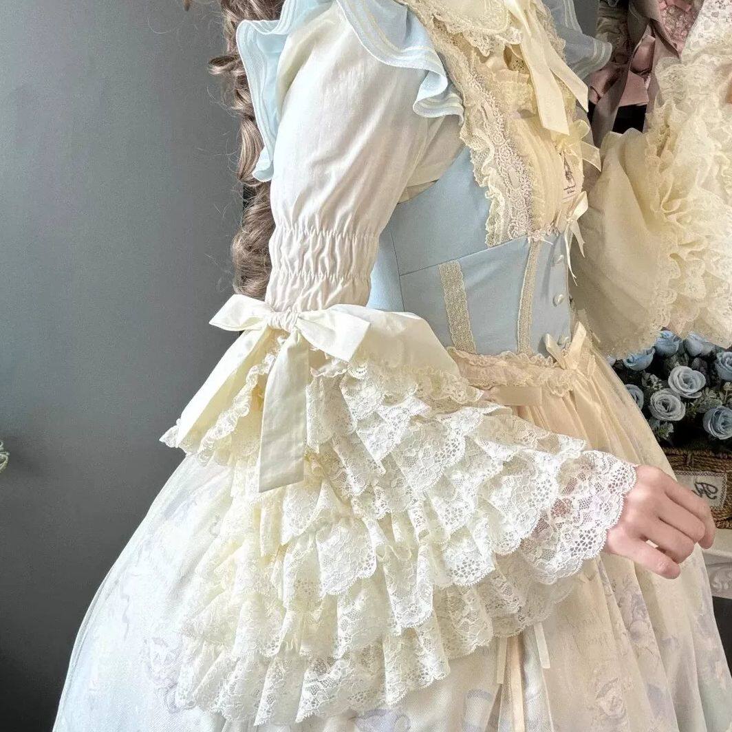 姬袖内搭衬衫复古doll感蕾丝百搭