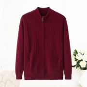 Mùa thu và mùa đông nam mới áo len cashmere nửa cổ áo dây kéo đan áo len giản dị dày áo len rộng kích thước lớn áo khoác - Áo len Cashmere