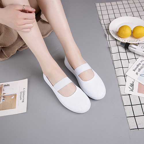 一字牌松紧带防滑舒适风芭蕾舞鞋