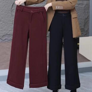 歌黛莉K366女裤2024冬新款韩版洋气百搭通勤高级感九分裤直筒裤