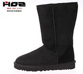 HOZ后街羊皮毛一体防滑保暖平底雪地靴高筒靴女靴 包邮