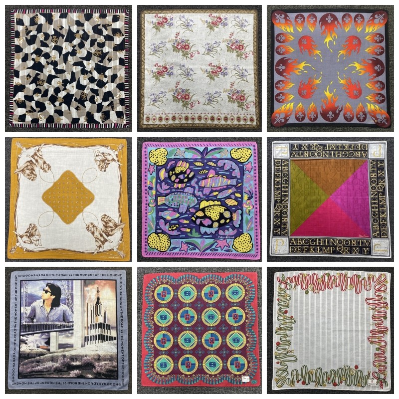 日系vintage古着纯棉男女士轻奢印花吸汗精品小方巾口袋巾手帕25,服饰配件/皮带/帽子/围巾,手帕,淘宝优惠券,粉丝福利购,淘宝优惠卷